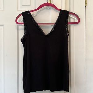 Lace-trimmed tank top